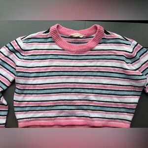 Bluenotes Pink and Black Striped Top